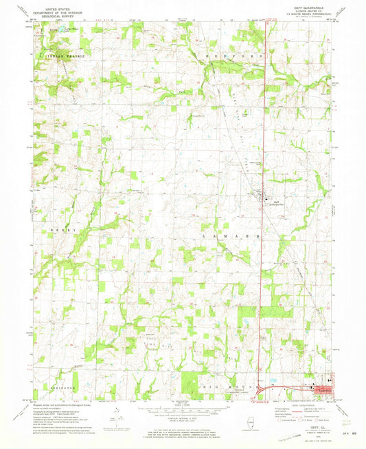 1970 Geff, IL - Illinois - USGS Topographic Map