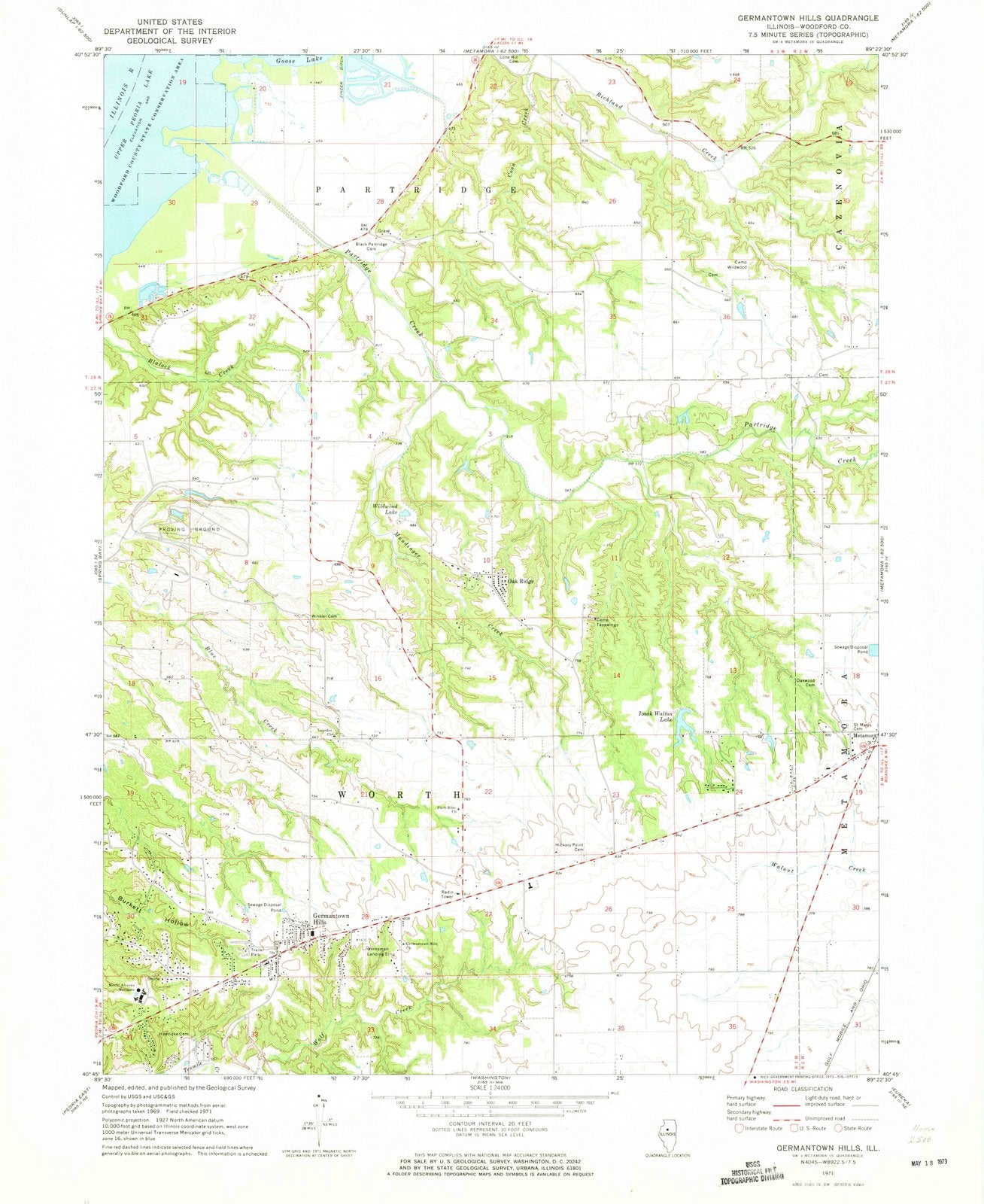 1971 Germantown Hills, IL - Illinois - USGS Topographic Map