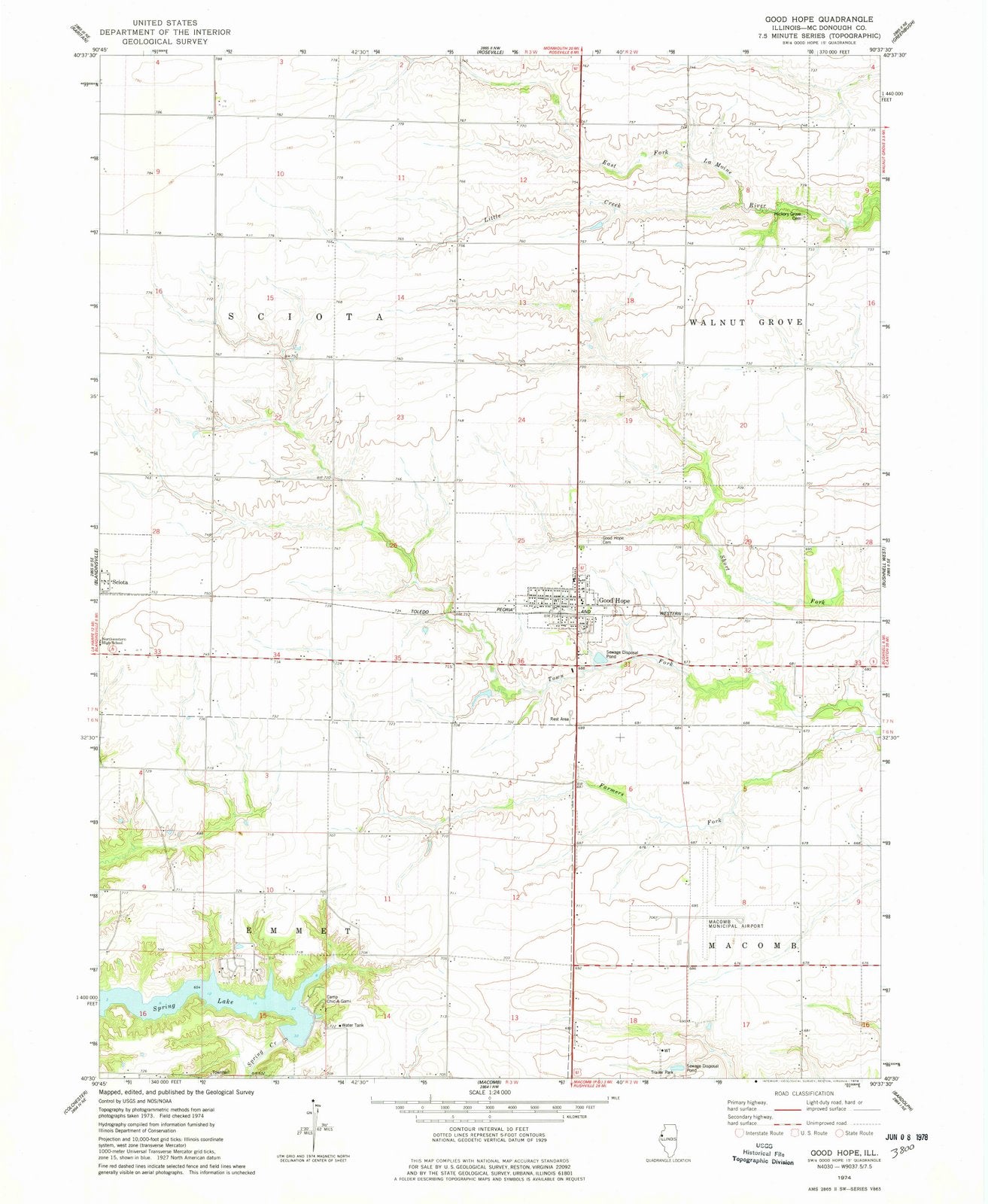 1974 Good Hope, IL - Illinois - USGS Topographic Map