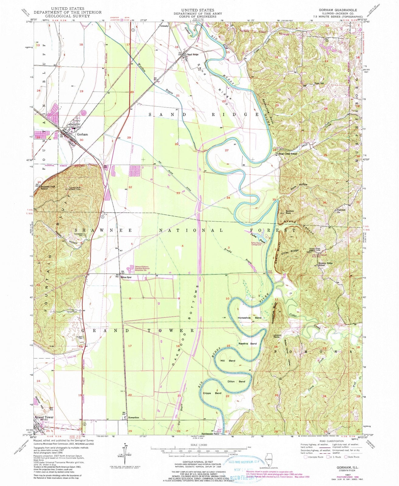 1947 Gorham, IL - Illinois - USGS Topographic Map