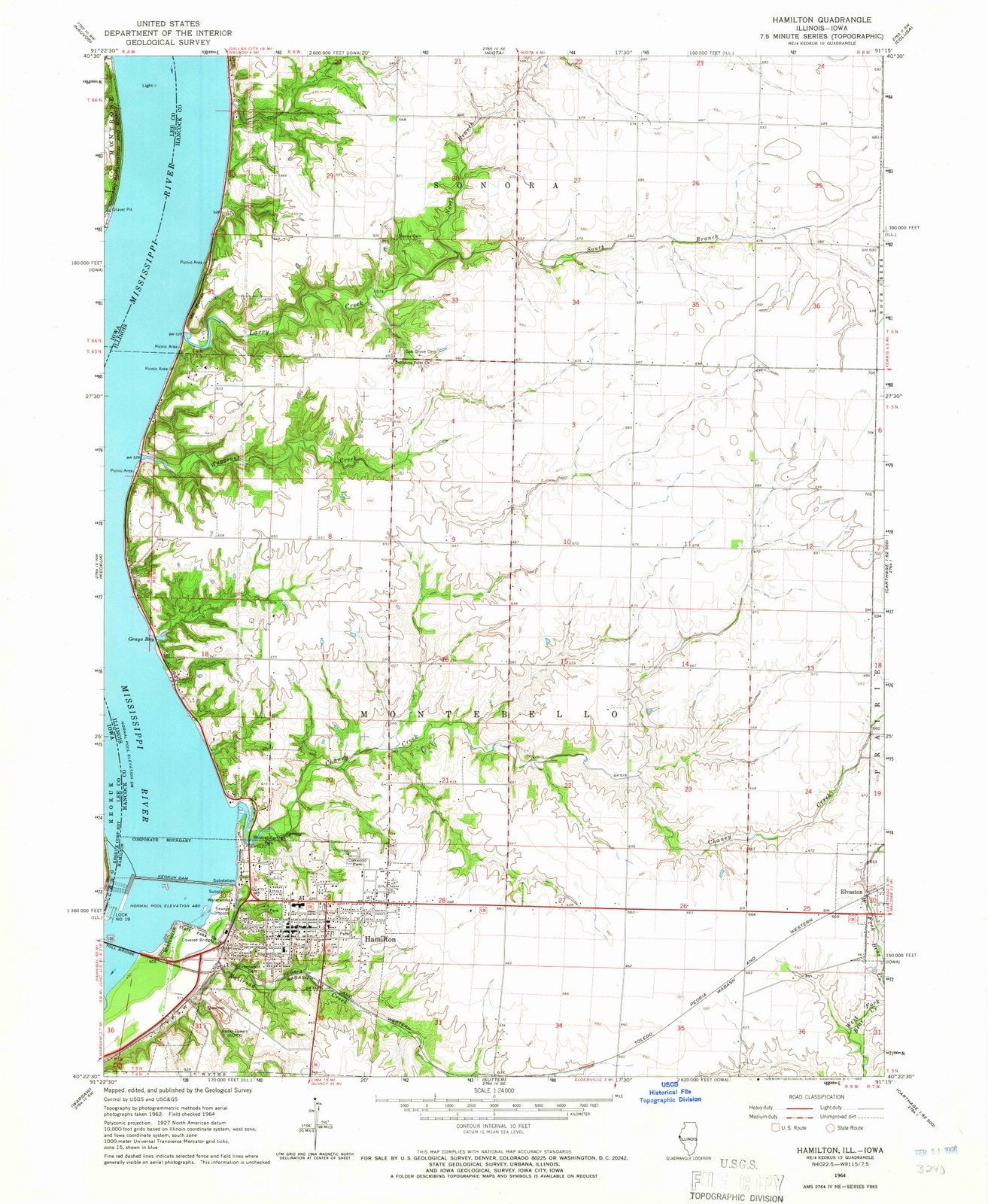 1964 Hamilton, IL - Illinois - USGS Topographic Map