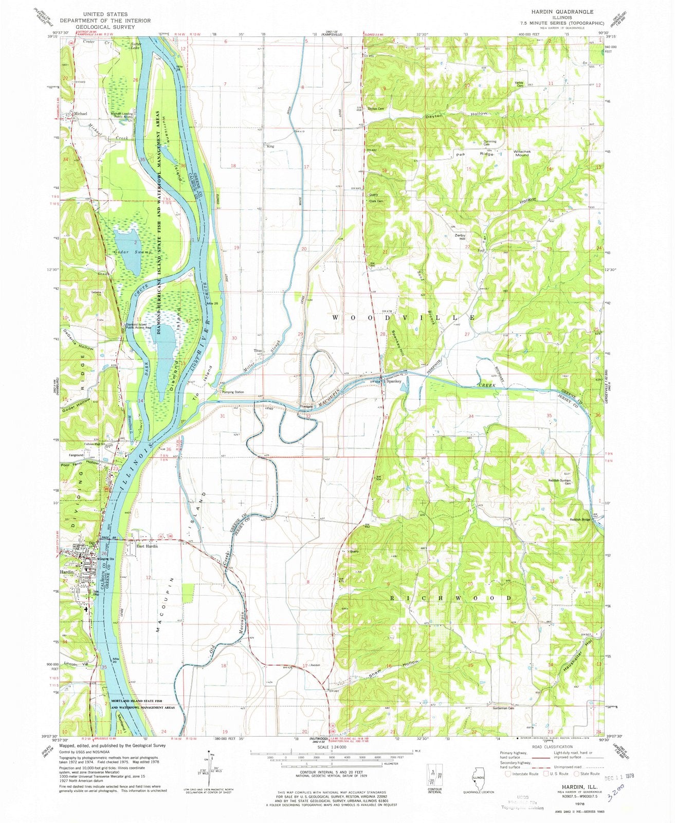 1978 Hardin, IL - Illinois - USGS Topographic Map