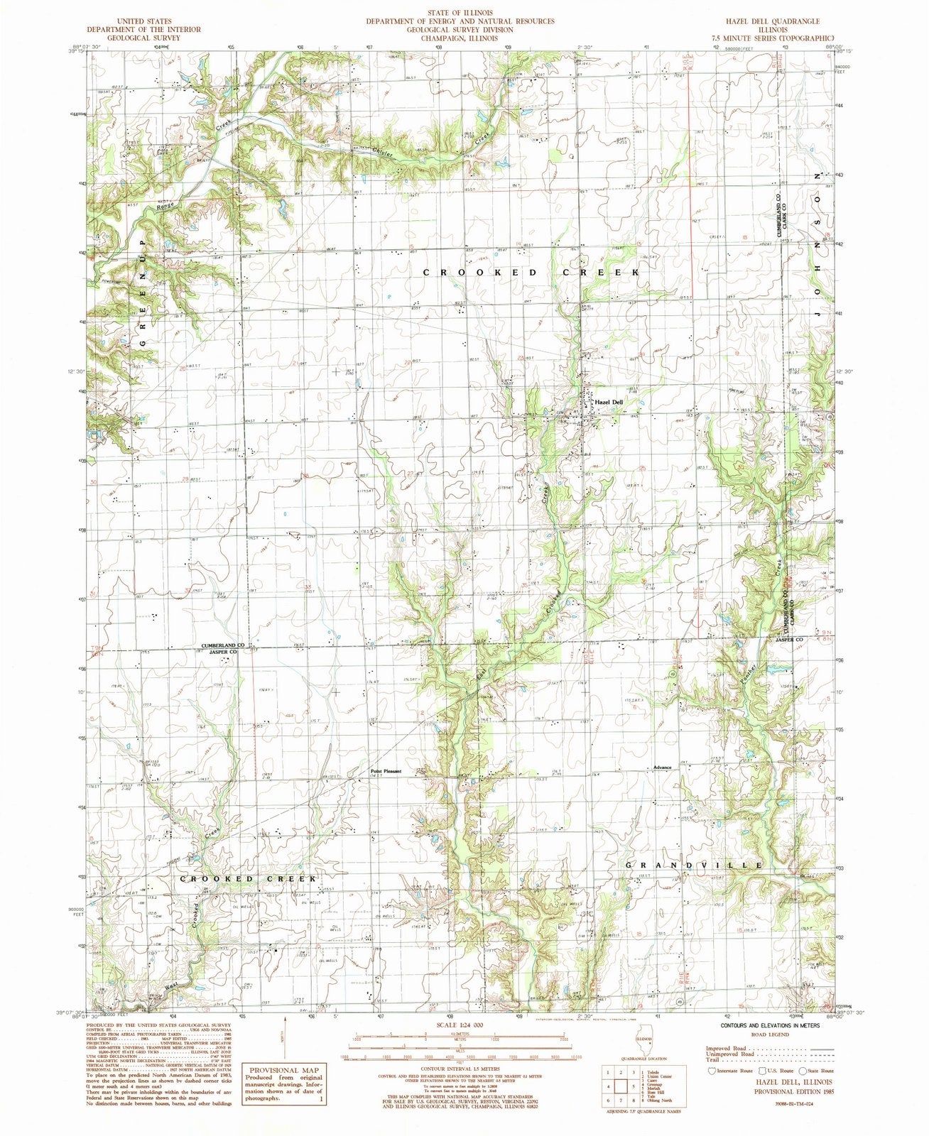 1985 Hazelell, IL - Illinois - USGS Topographic Map