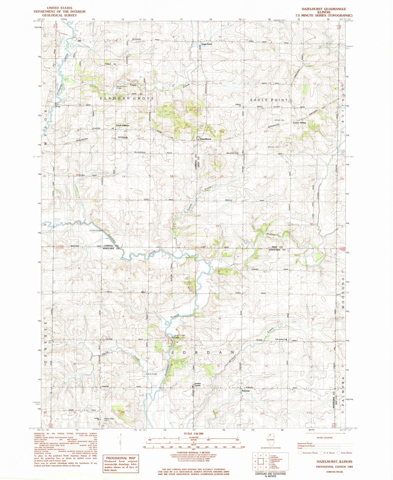 1983 Hazelhurst, IL - Illinois - USGS Topographic Map