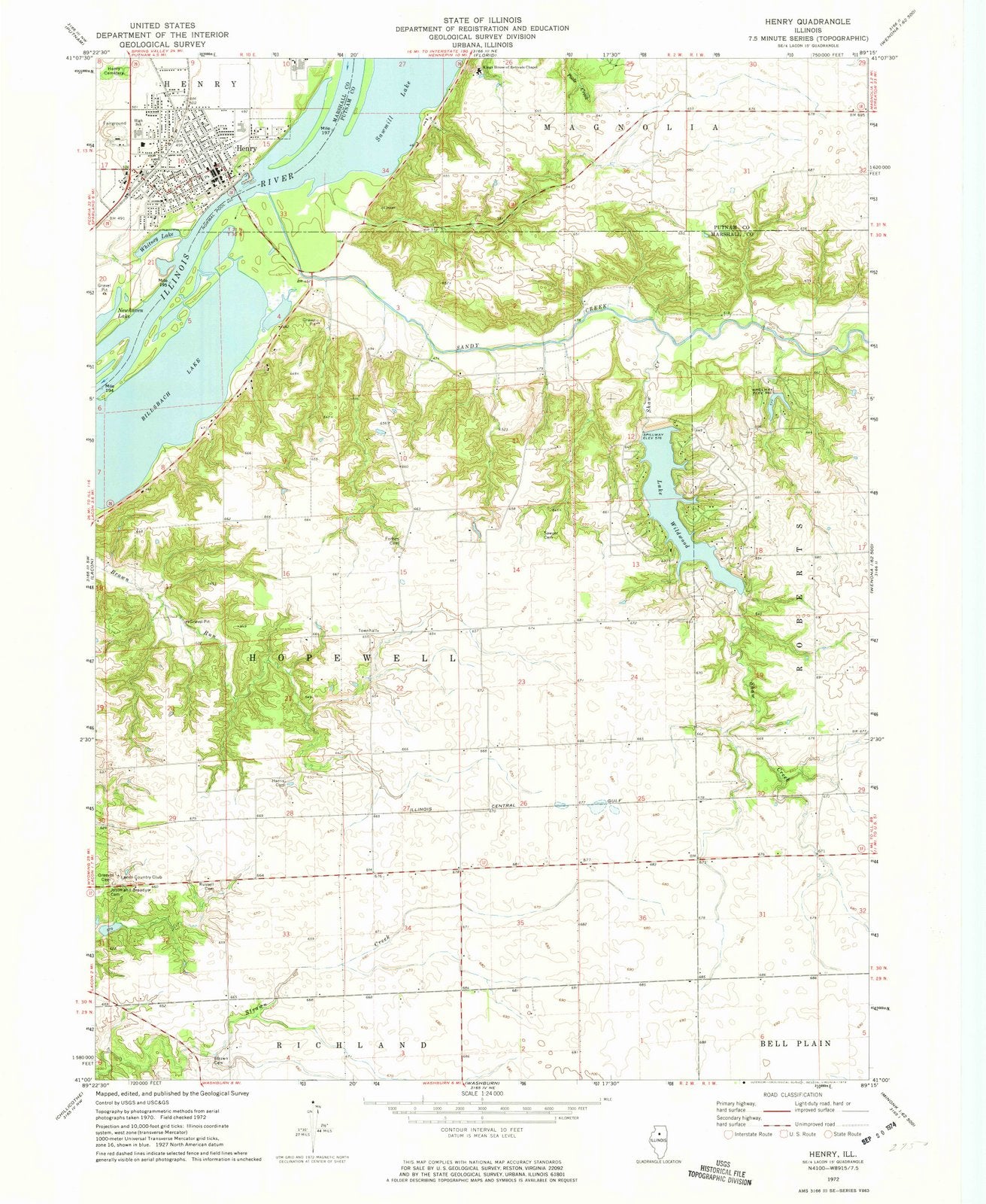 1972 Henry, IL - Illinois - USGS Topographic Map