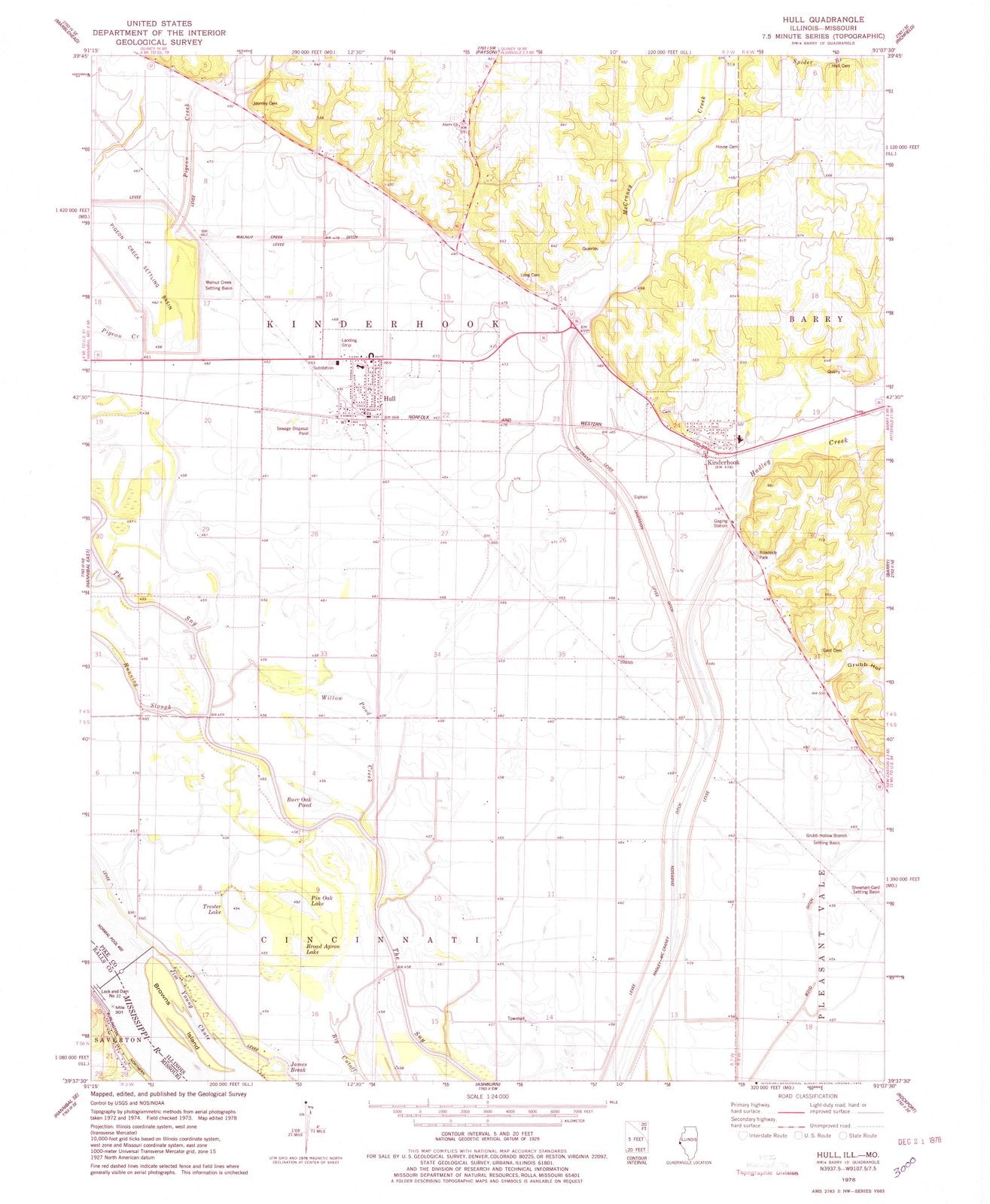 1978 Hull, IL - Illinois - USGS Topographic Map
