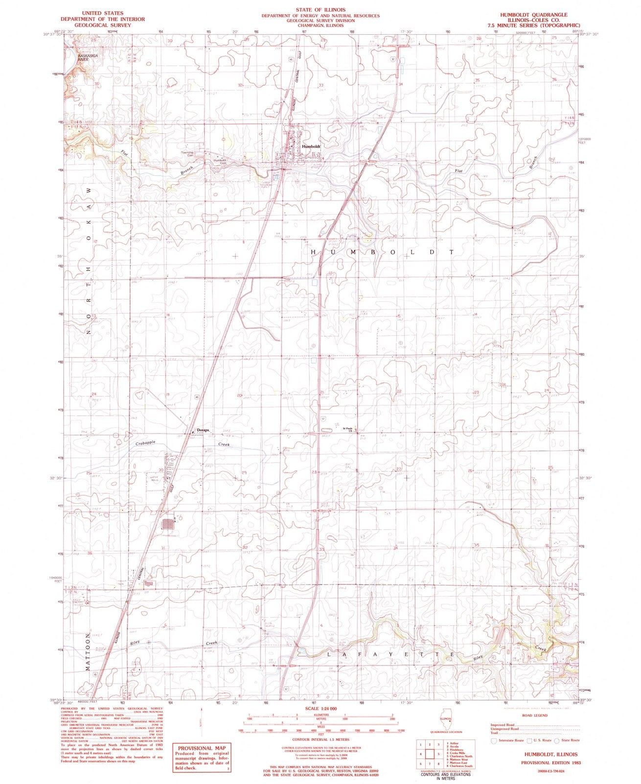 1983 Humboldt, IL - Illinois - USGS Topographic Map