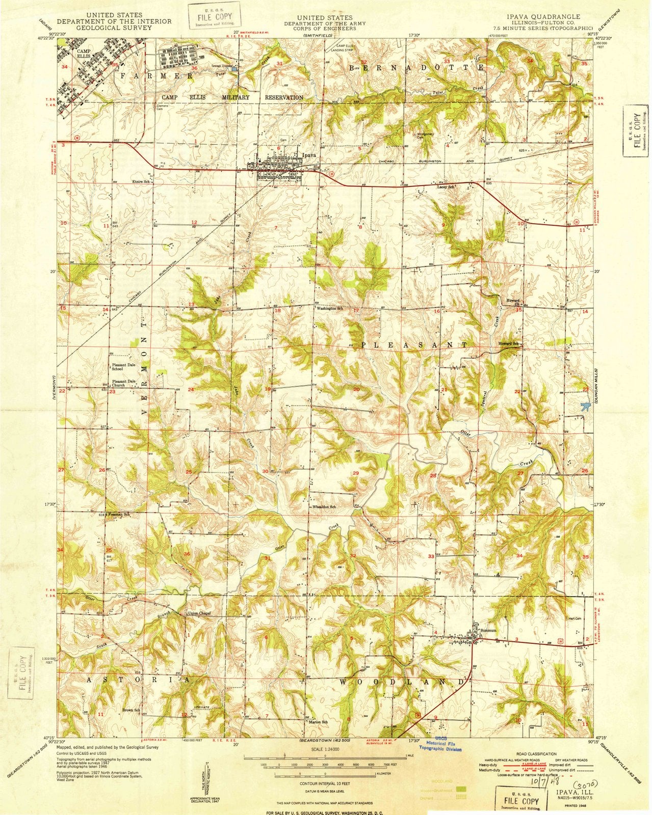 1948 Ipava, IL - Illinois - USGS Topographic Map