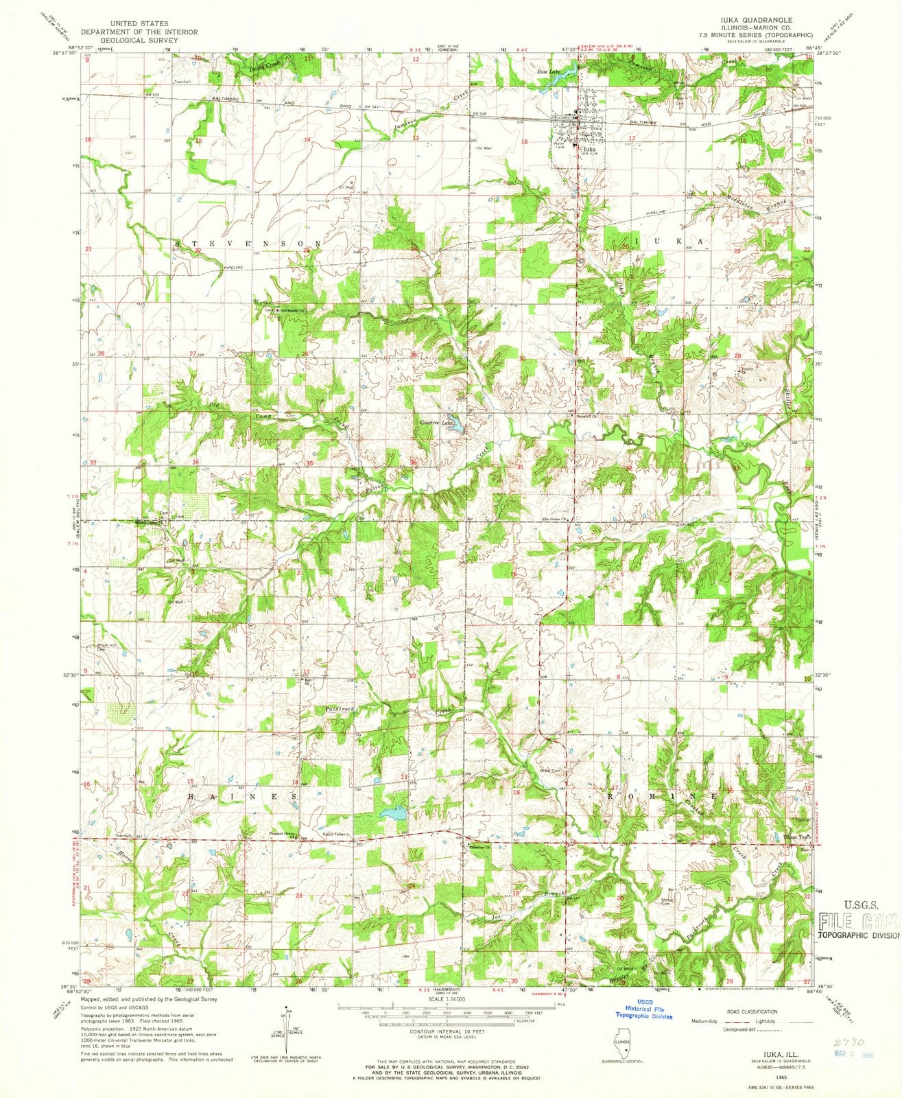 1965 Iuka, IL - Illinois - USGS Topographic Map