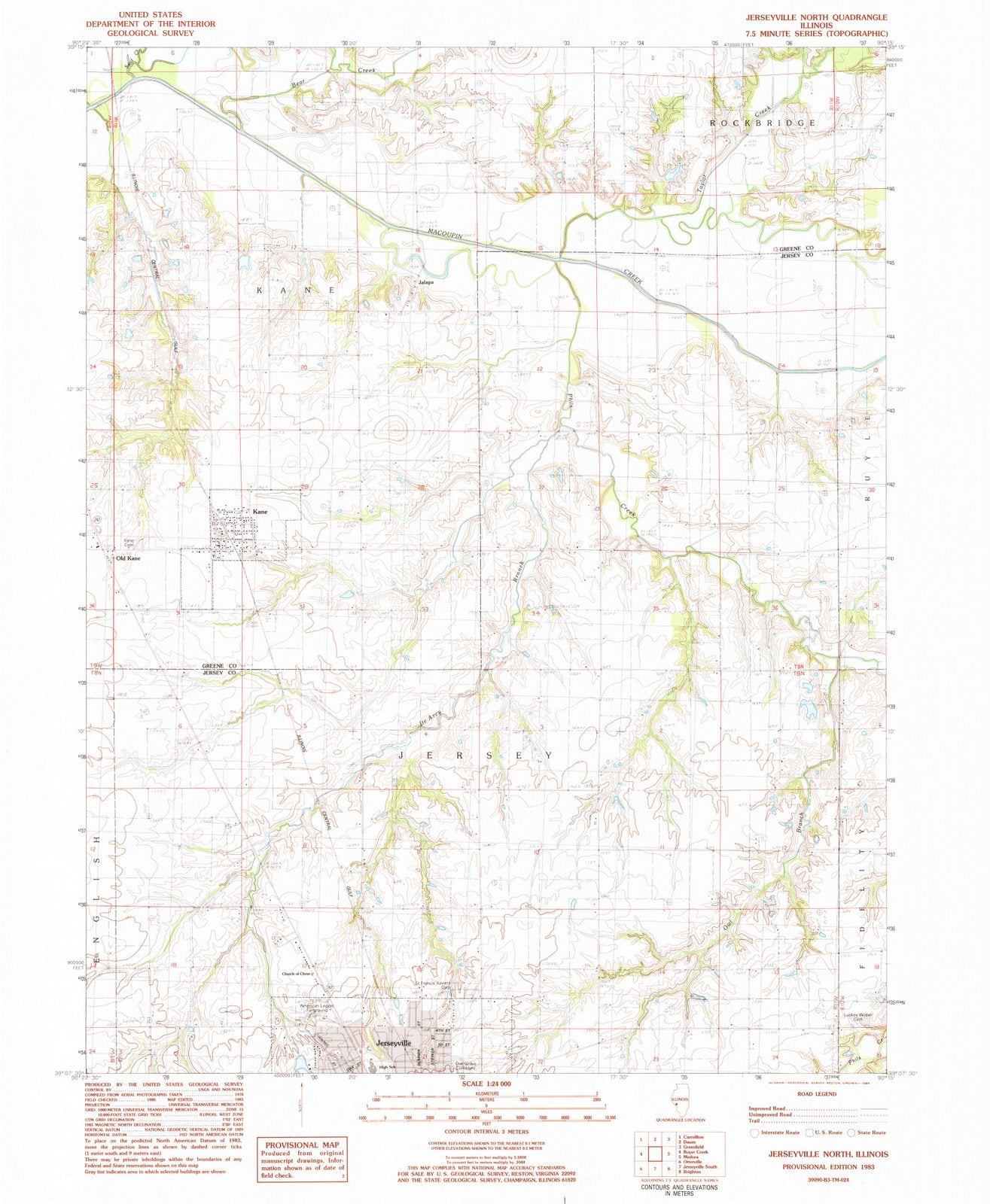 1983 Jerseyville North, IL - Illinois - USGS Topographic Map