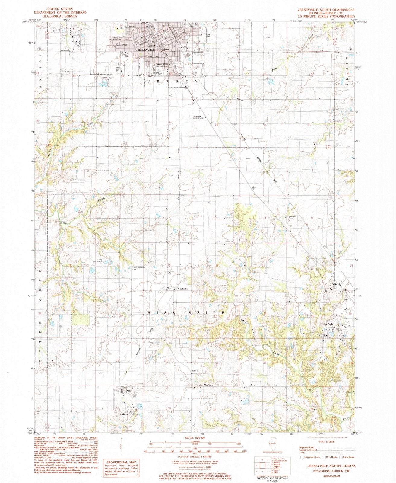 1983 Jerseyville South, IL - Illinois - USGS Topographic Map