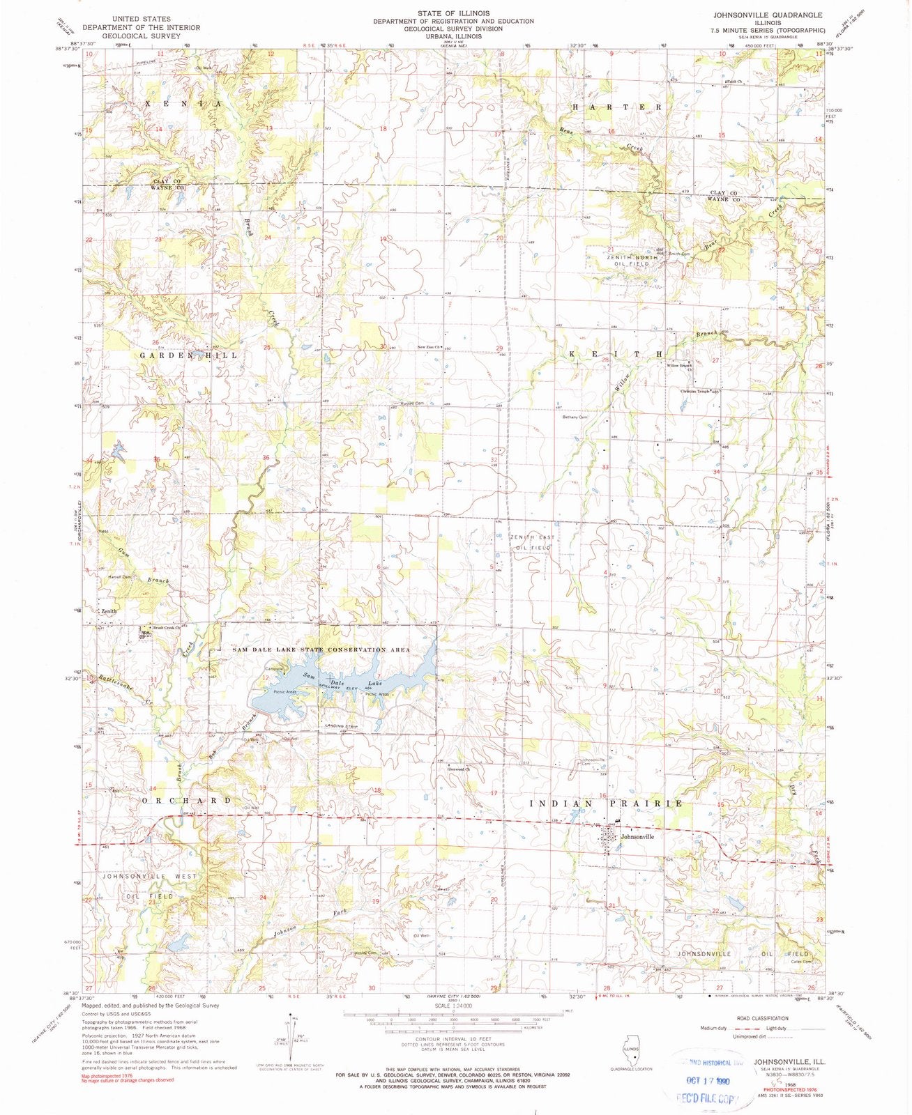 1968 Johnsonville, IL - Illinois - USGS Topographic Map