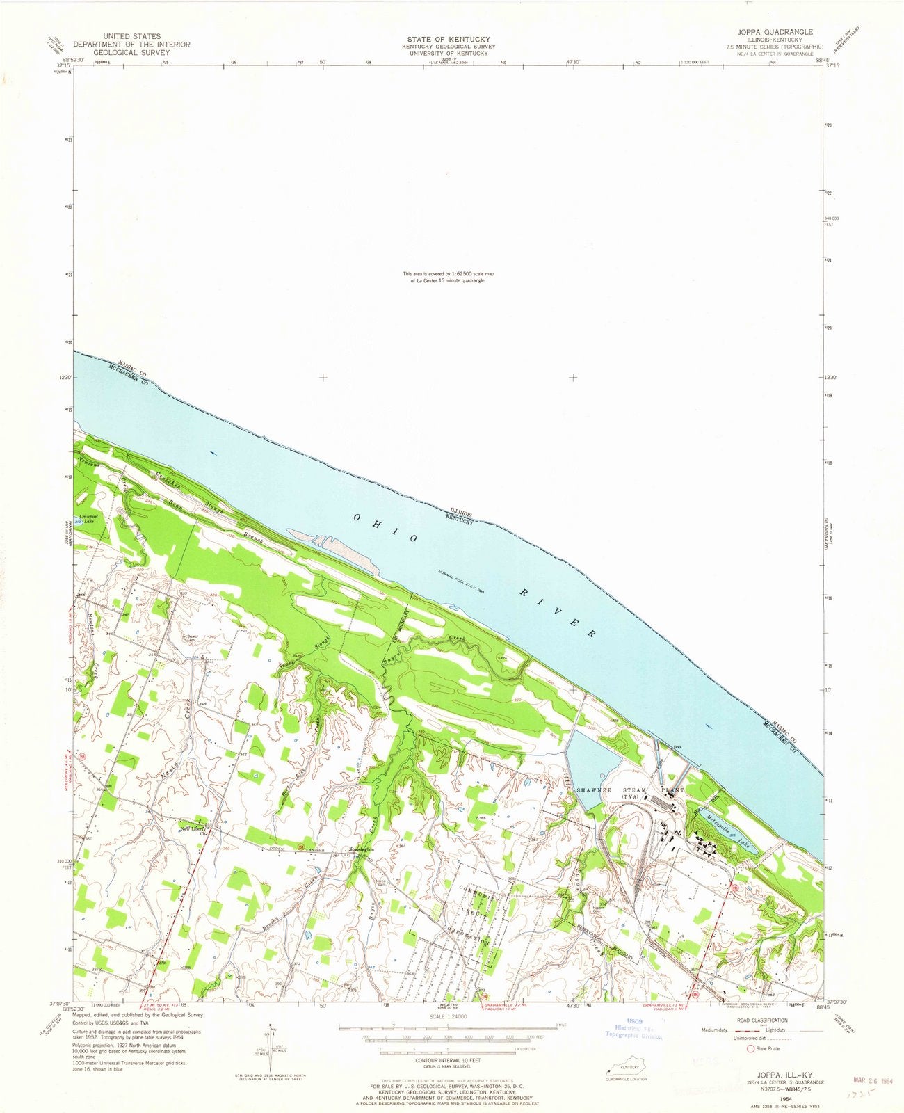 1954 Joppa, IL - Illinois - USGS Topographic Map