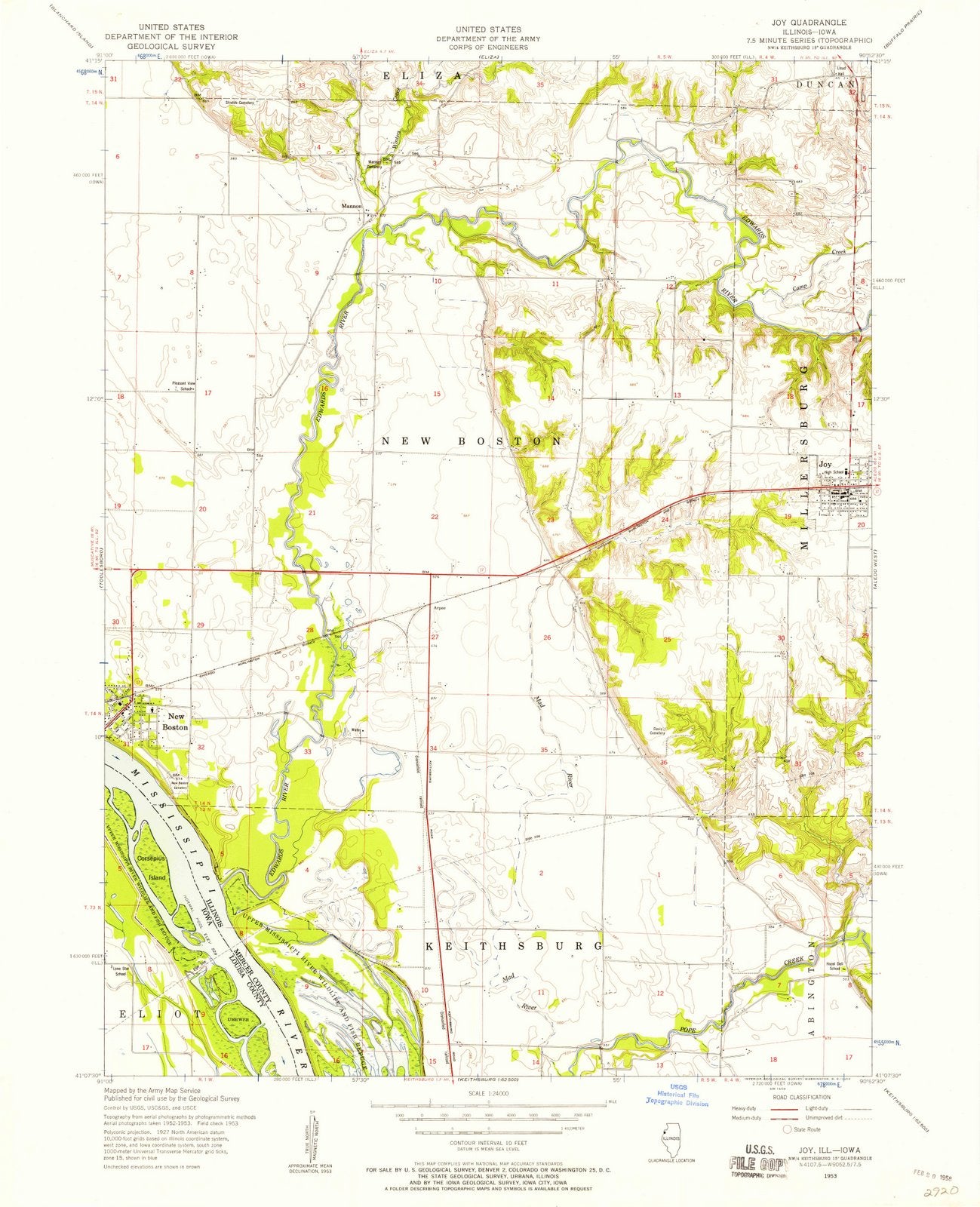 1953 Joy, IL - Illinois - USGS Topographic Map