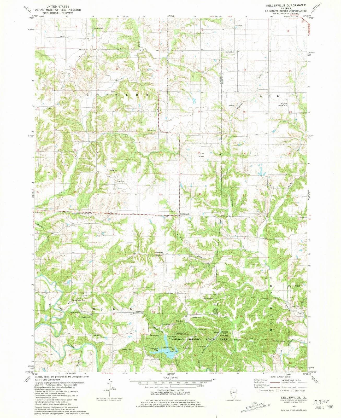 1981 Kellerville, IL - Illinois - USGS Topographic Map
