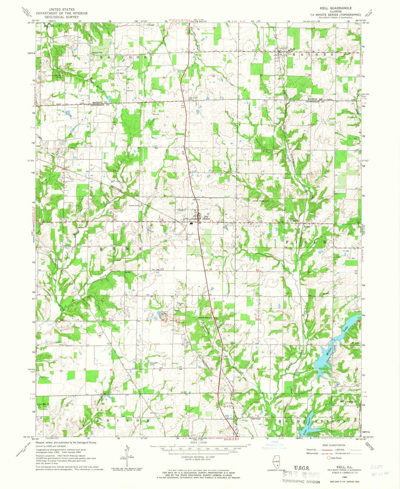 1965 Kell, IL - Illinois - USGS Topographic Map