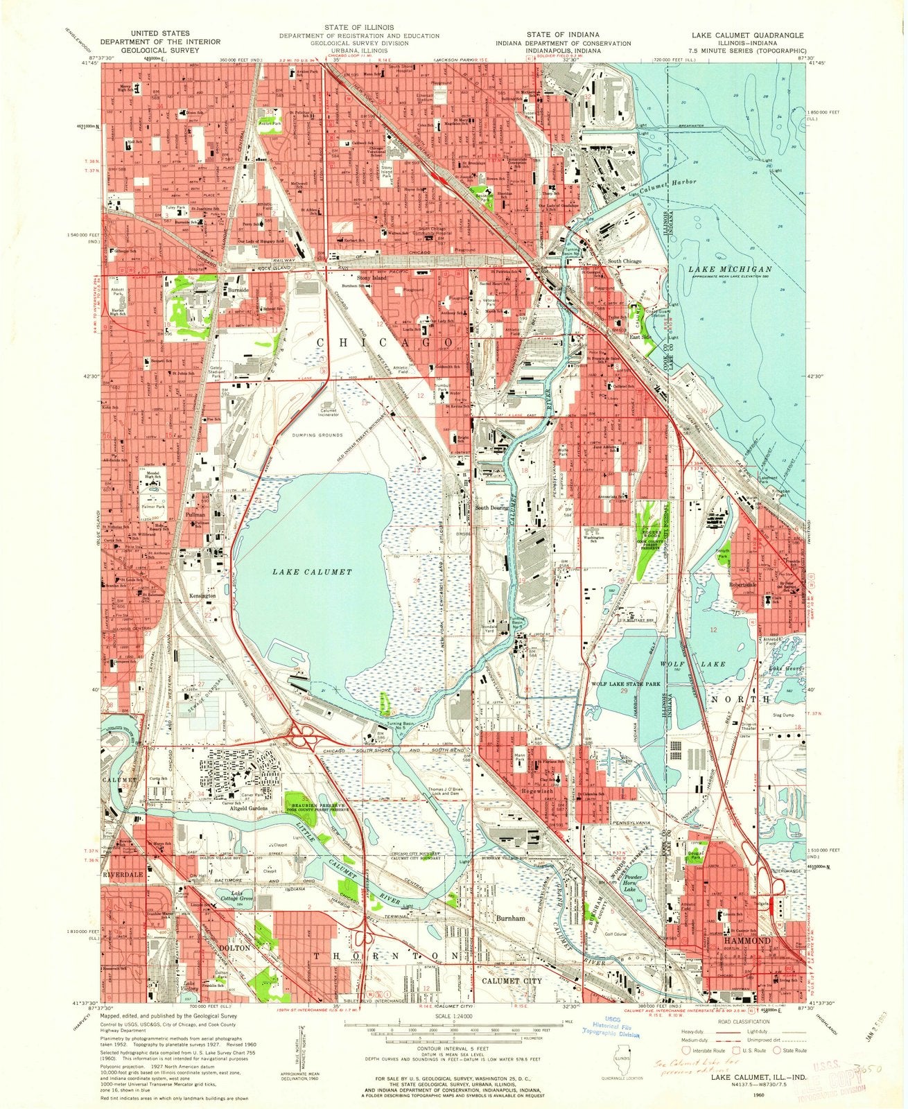 1960 Lake Calumet, IL - Illinois - USGS Topographic Map