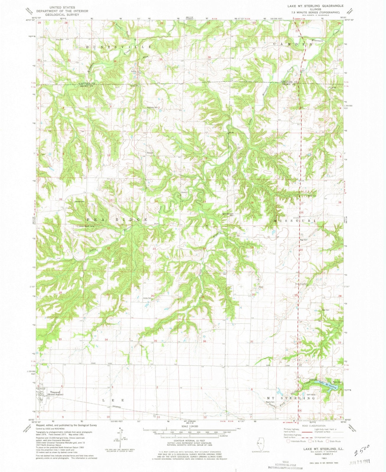 1981 Lake Mt. Sterling, IL - Illinois - USGS Topographic Map