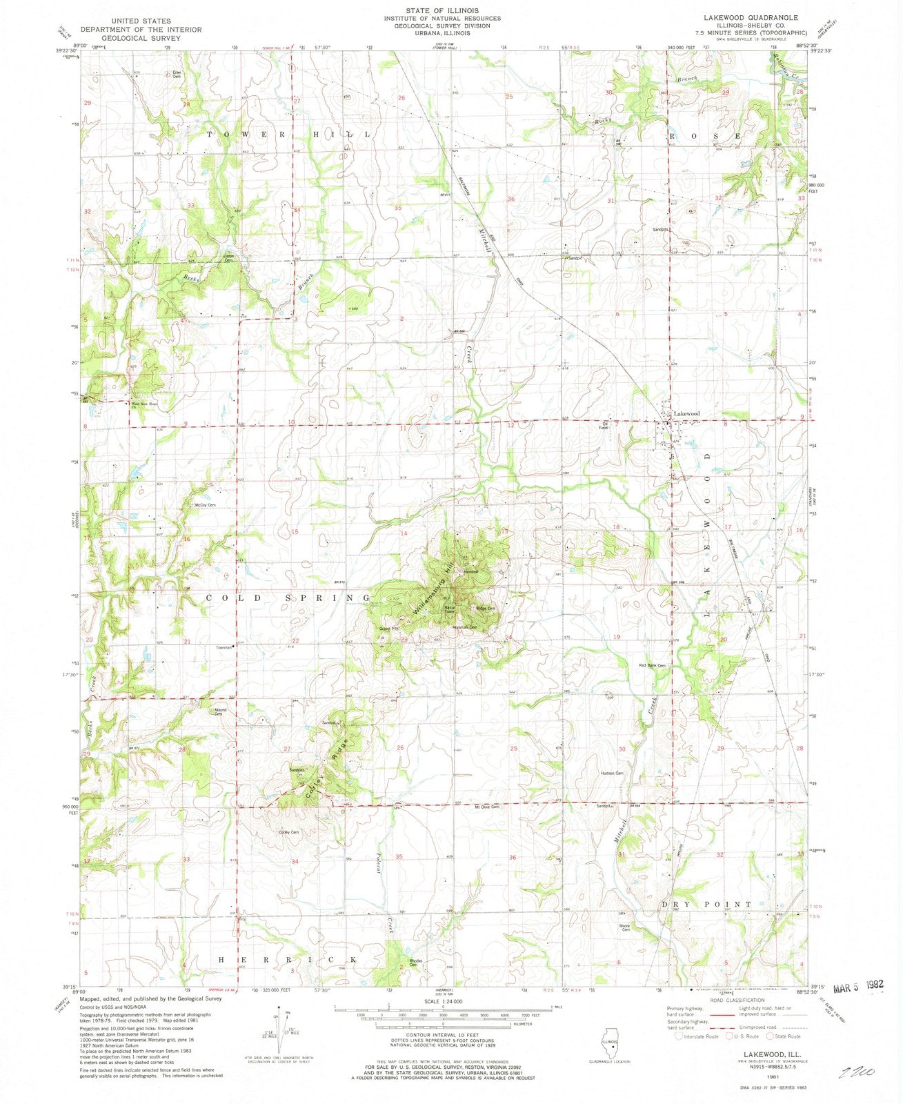 1981 Lakewood, IL - Illinois - USGS Topographic Map