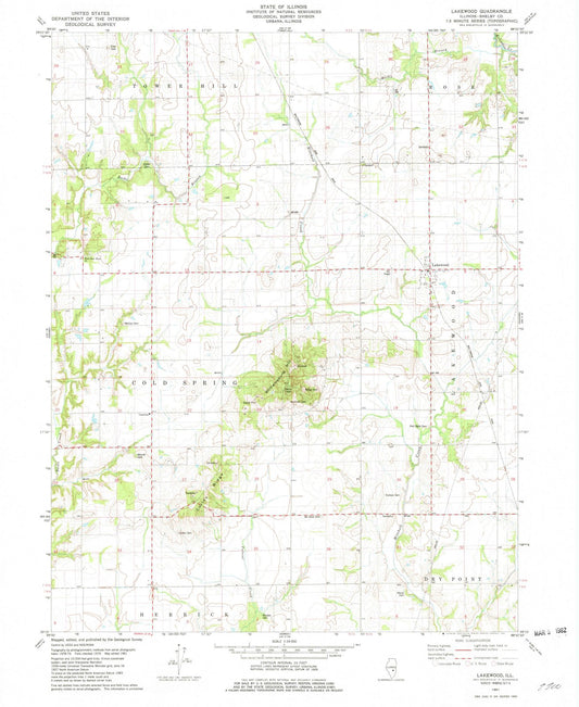 1981 Lakewood, IL - Illinois - USGS Topographic Map