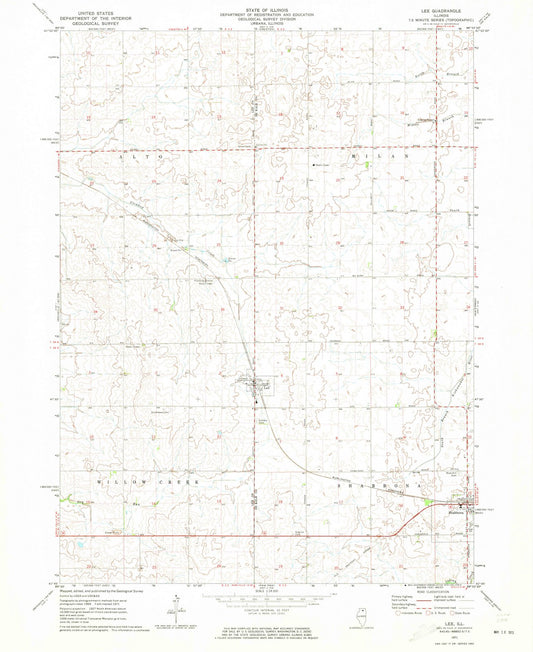 1971 Lee, IL - Illinois - USGS Topographic Map
