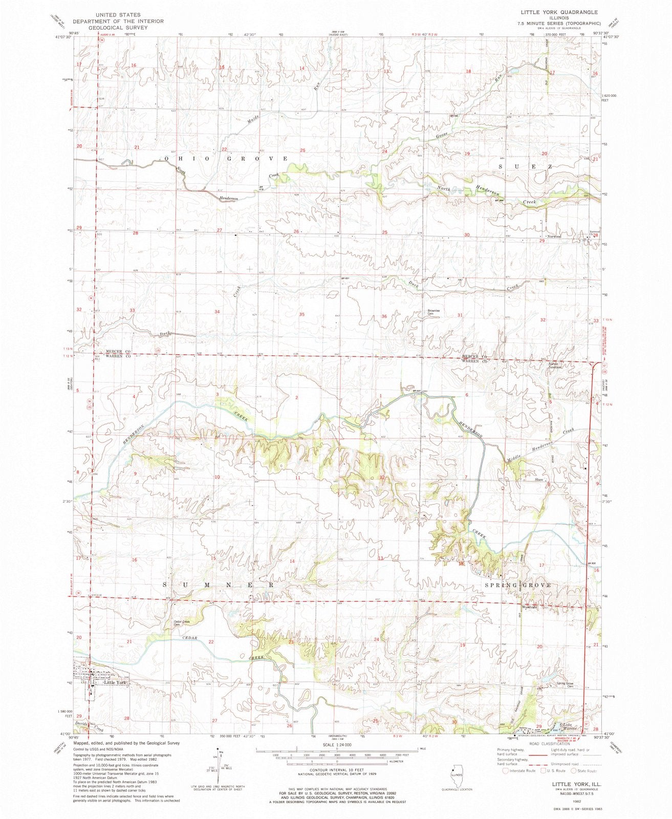 1982 Little York, IL - Illinois - USGS Topographic Map