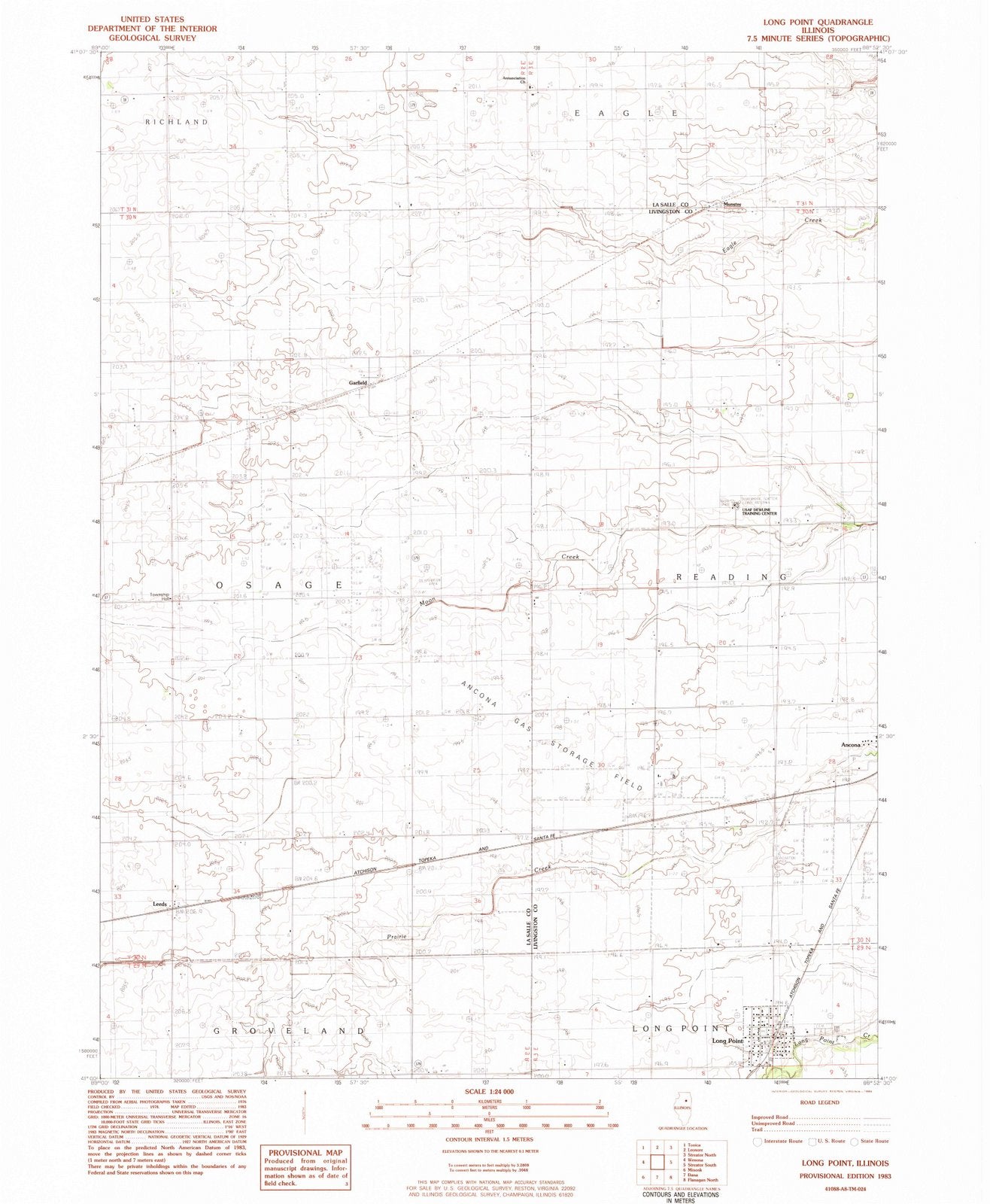 1983 Long Point, IL - Illinois - USGS Topographic Map