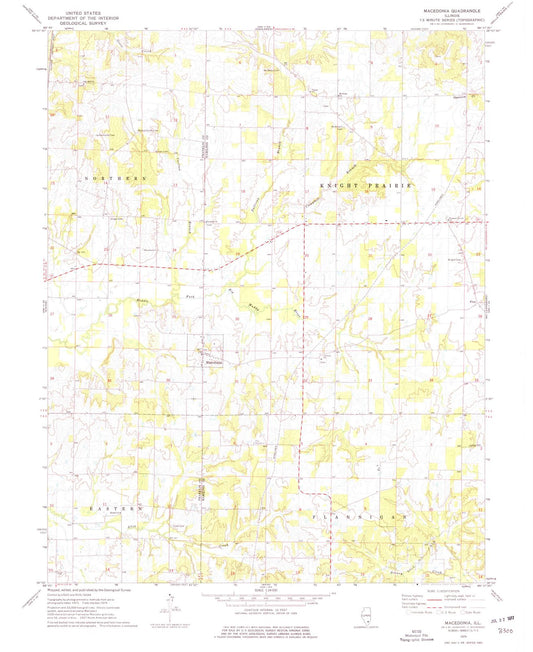 1974 Macedonia, IL - Illinois - USGS Topographic Map