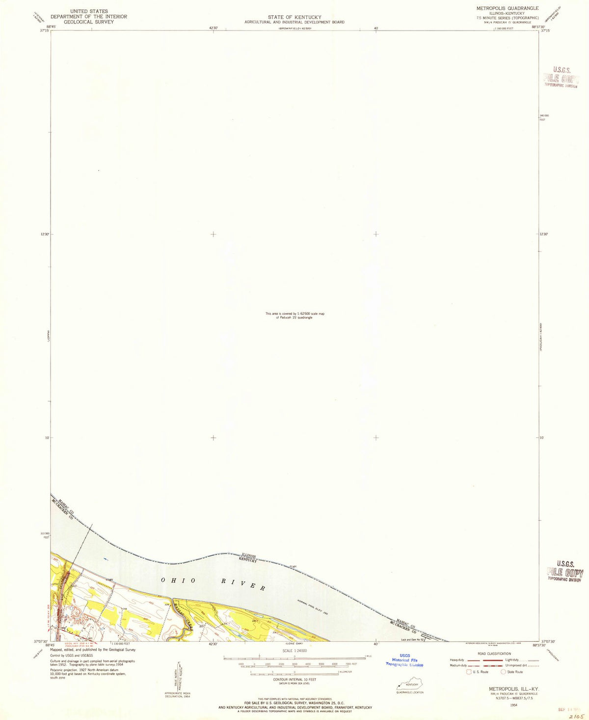 1954 Metropolis, IL - Illinois - USGS Topographic Map