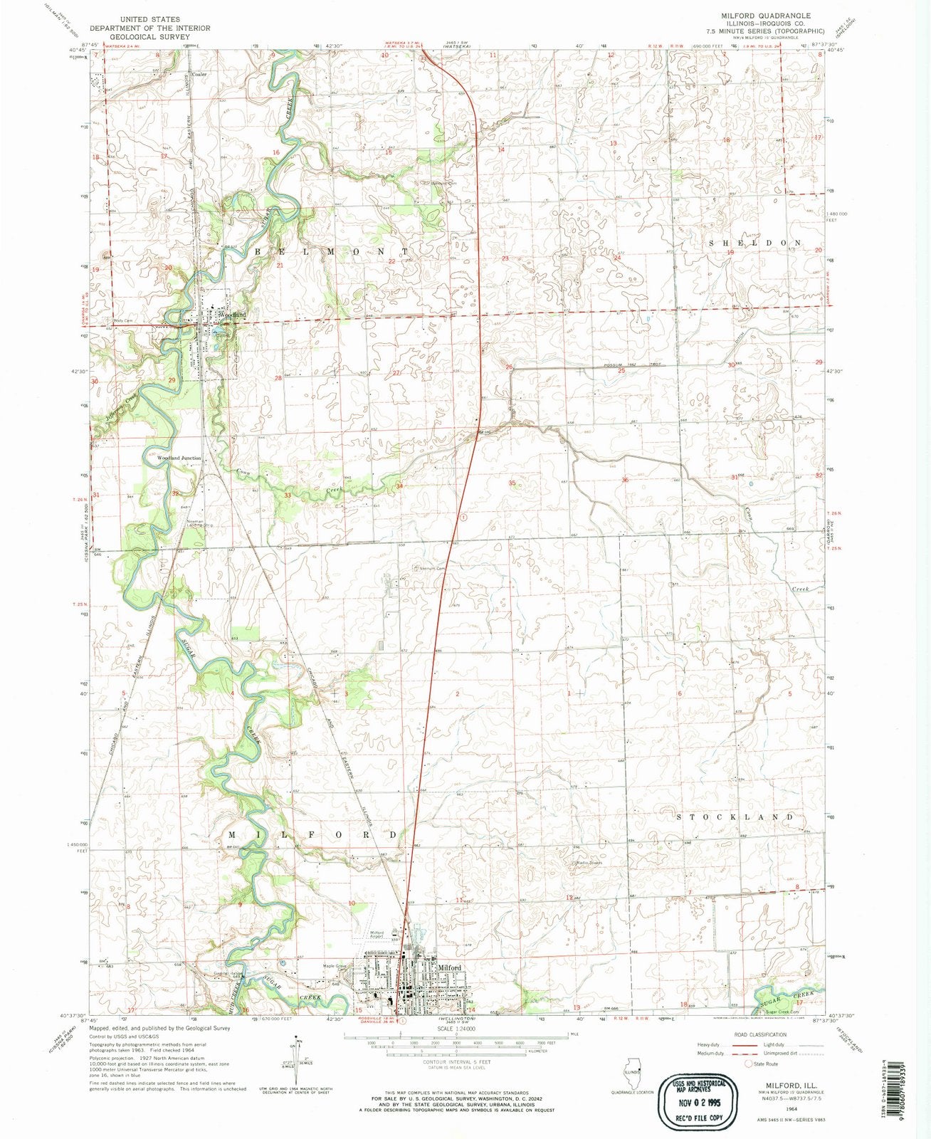1964 Milford, IL - Illinois - USGS Topographic Map