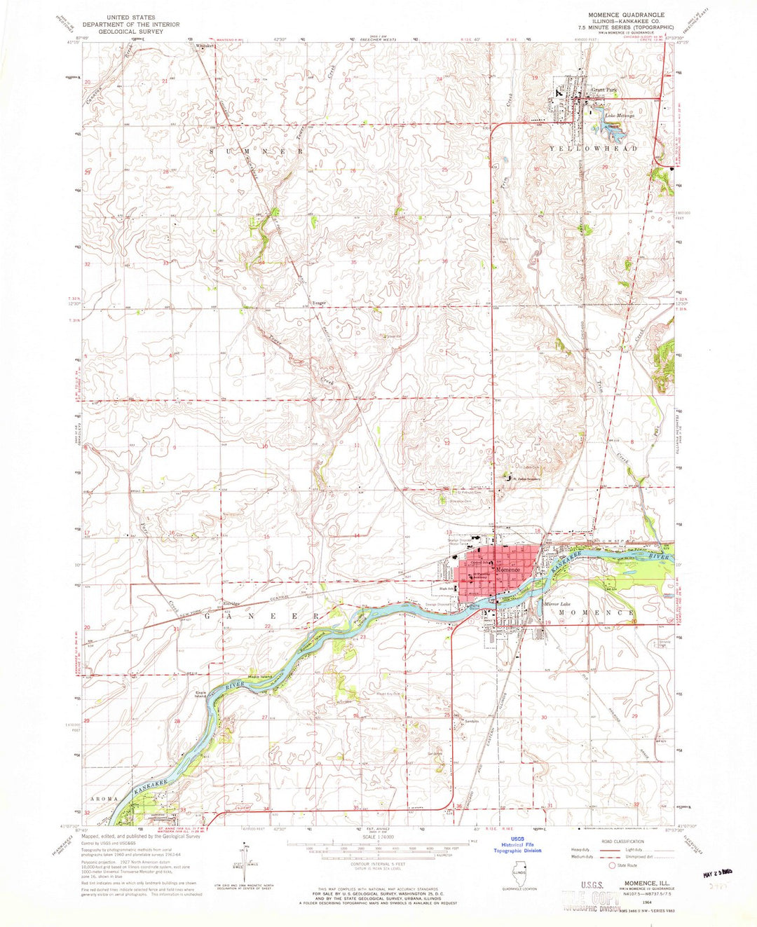 1964 Momence, IL - Illinois - USGS Topographic Map