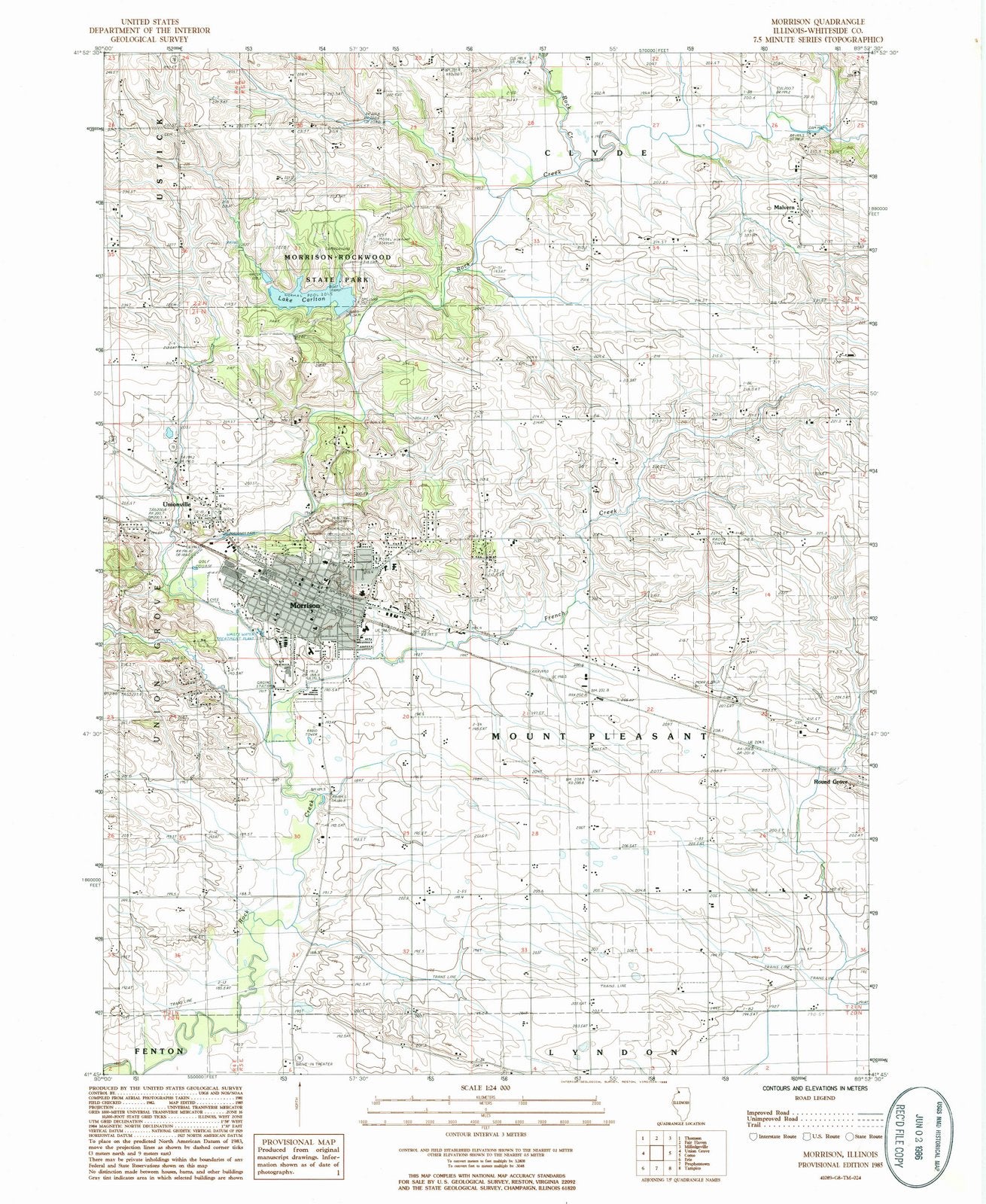 1985 Morrison, IL - Illinois - USGS Topographic Map