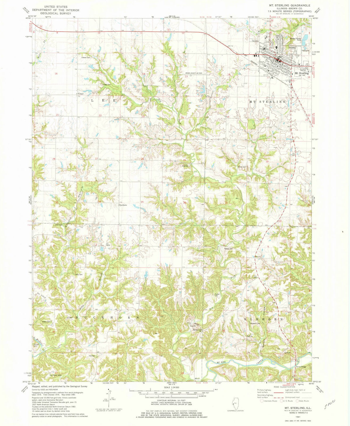 1981 Mt Sterling, IL - Illinois - USGS Topographic Map