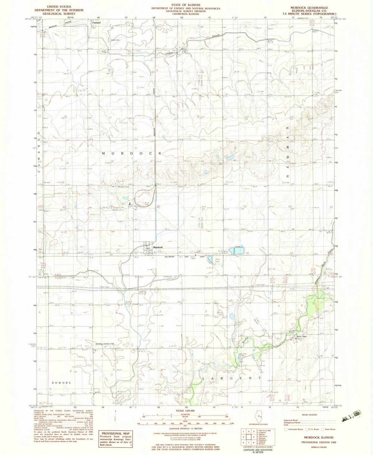 1982 Murdock, IL - Illinois - USGS Topographic Map