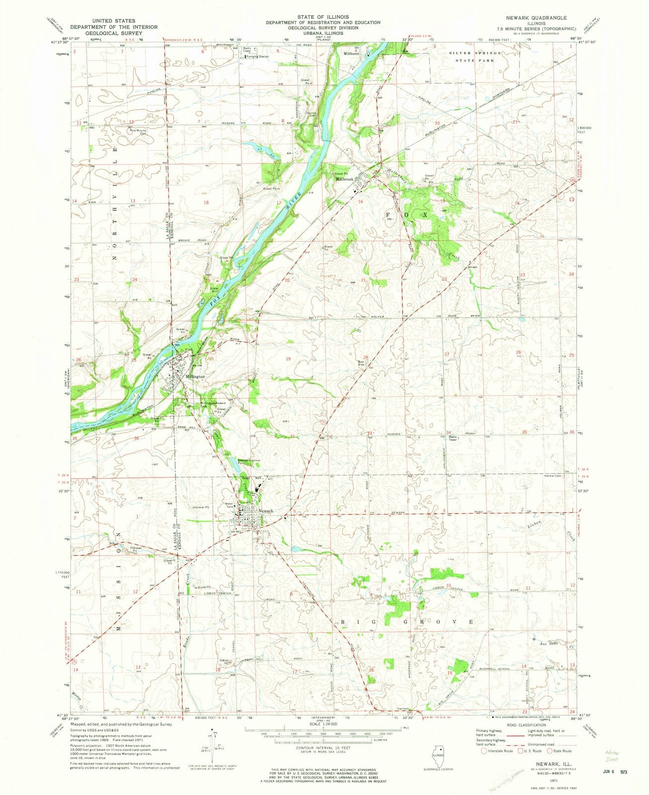 1971 Newark, IL - Illinois - USGS Topographic Map