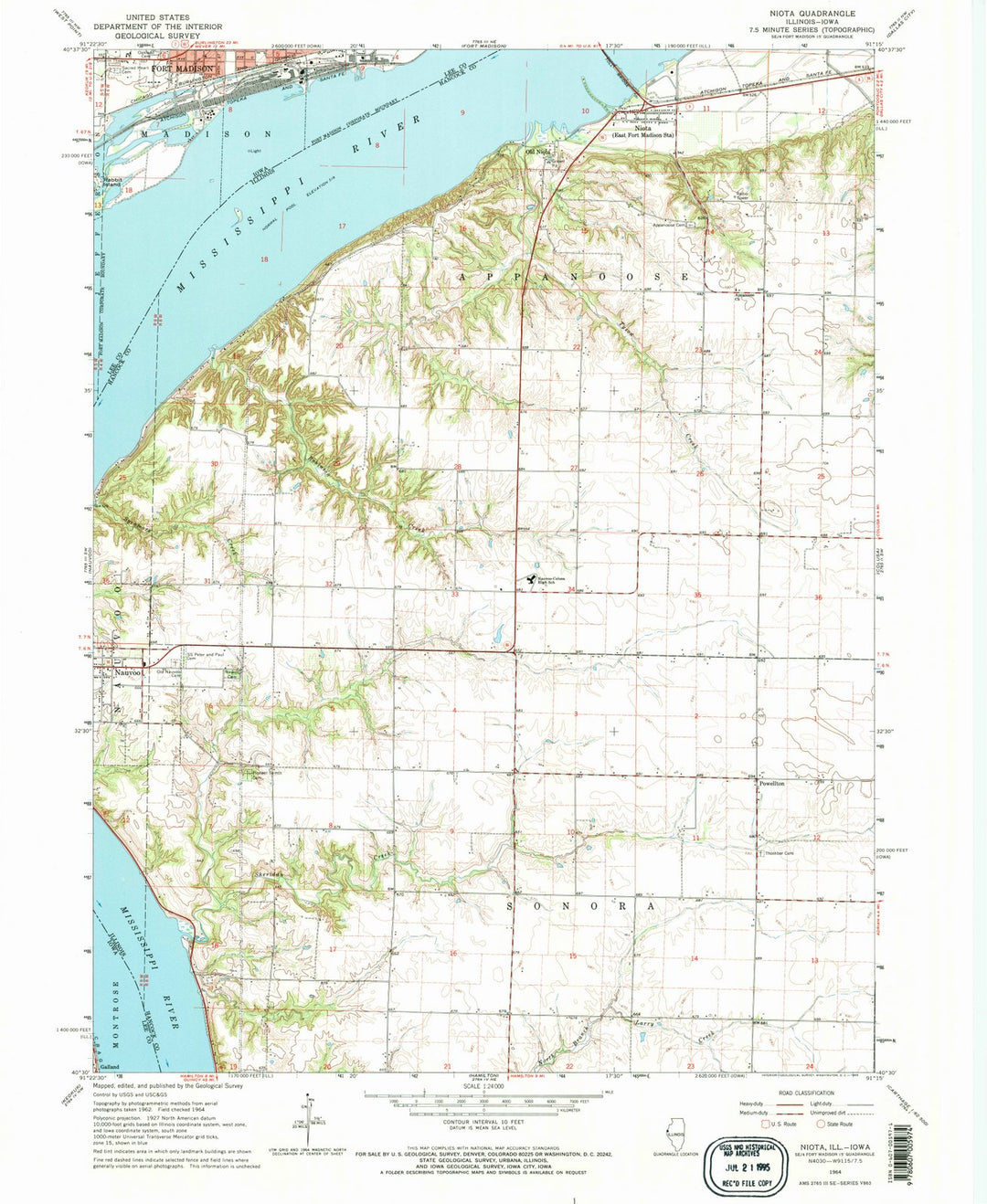 1964 Niota, IL - Illinois - USGS Topographic Map