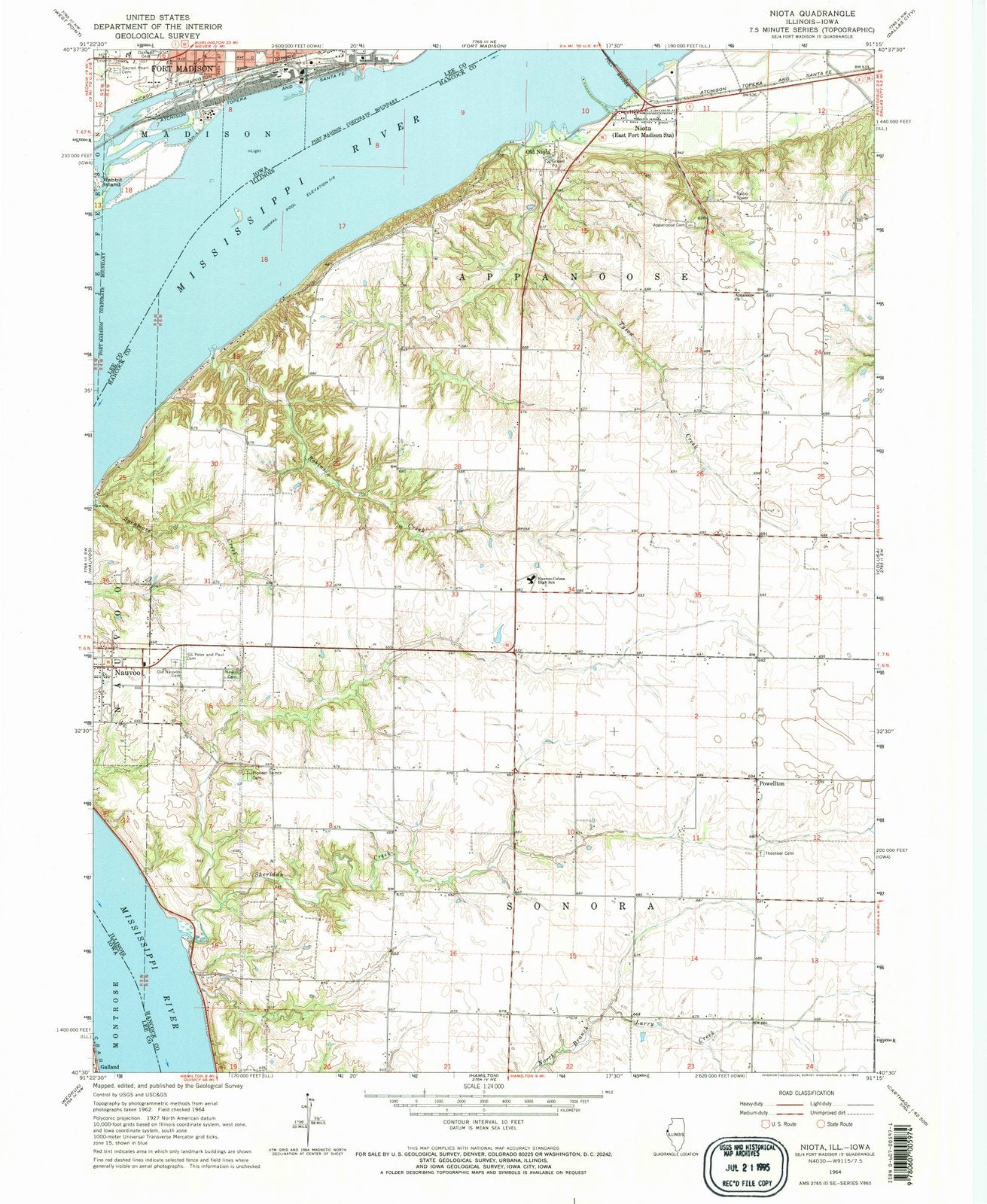 1964 Niota, IL - Illinois - USGS Topographic Map