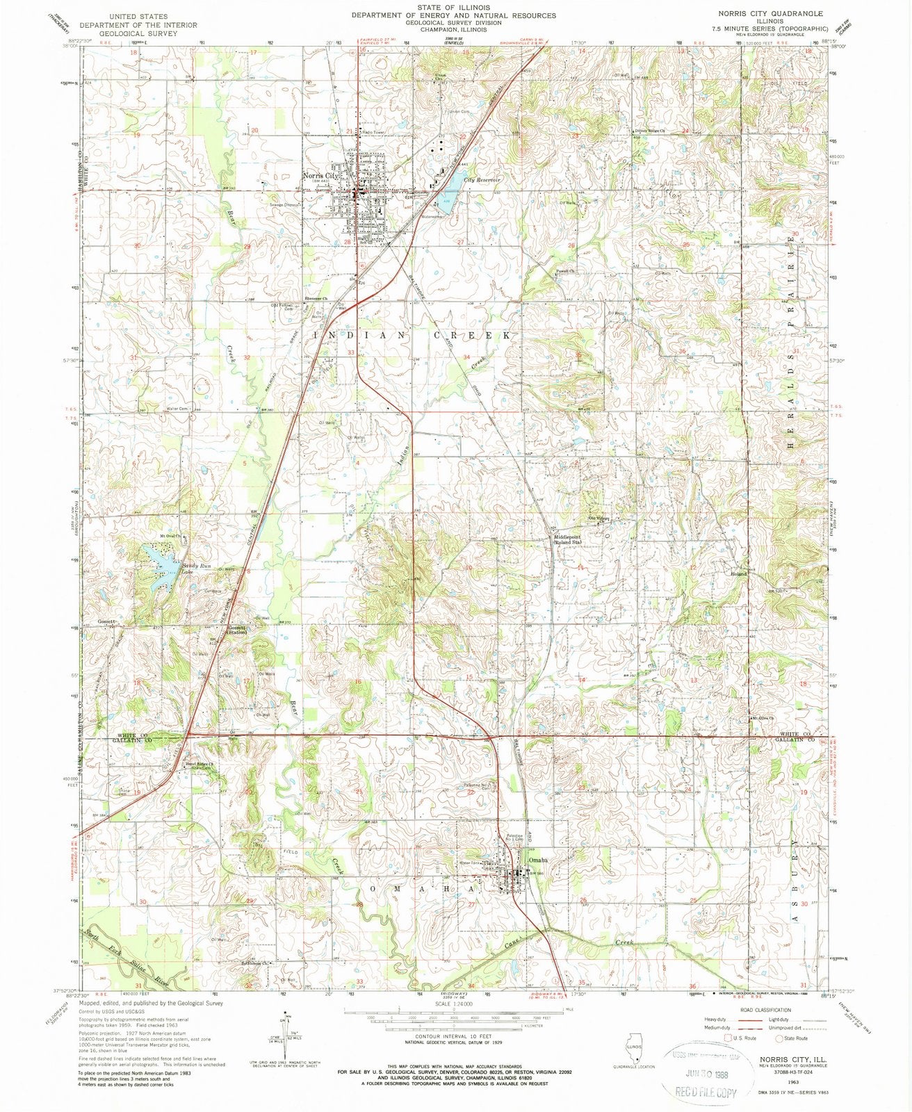 1963 Norris City, IL - Illinois - USGS Topographic Map