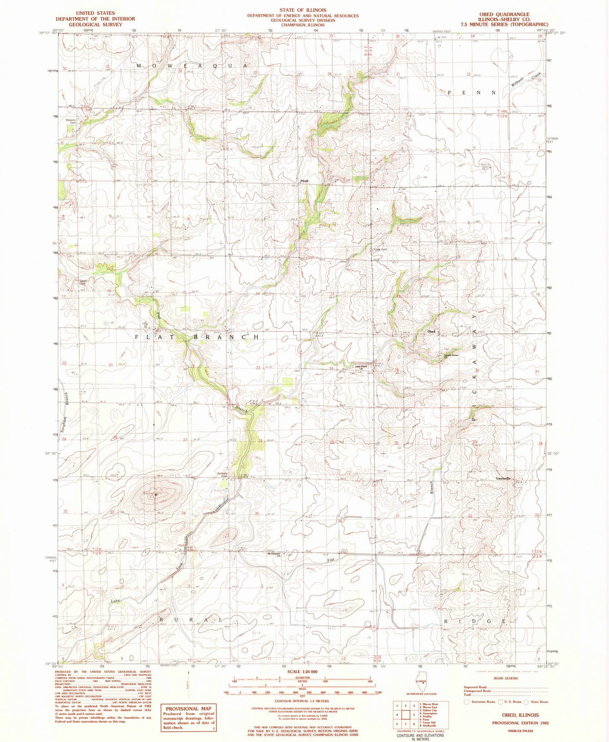1983 Obed, IL - Illinois - USGS Topographic Map