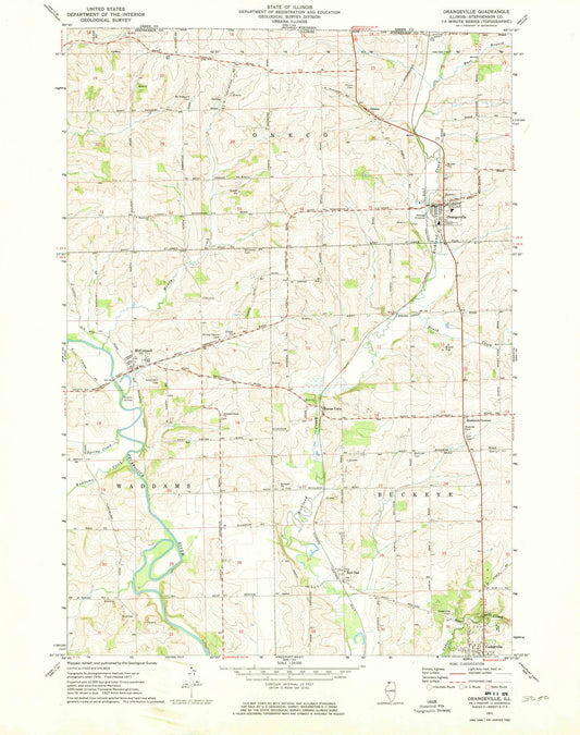 1971 Orangeville, IL - Illinois - USGS Topographic Map