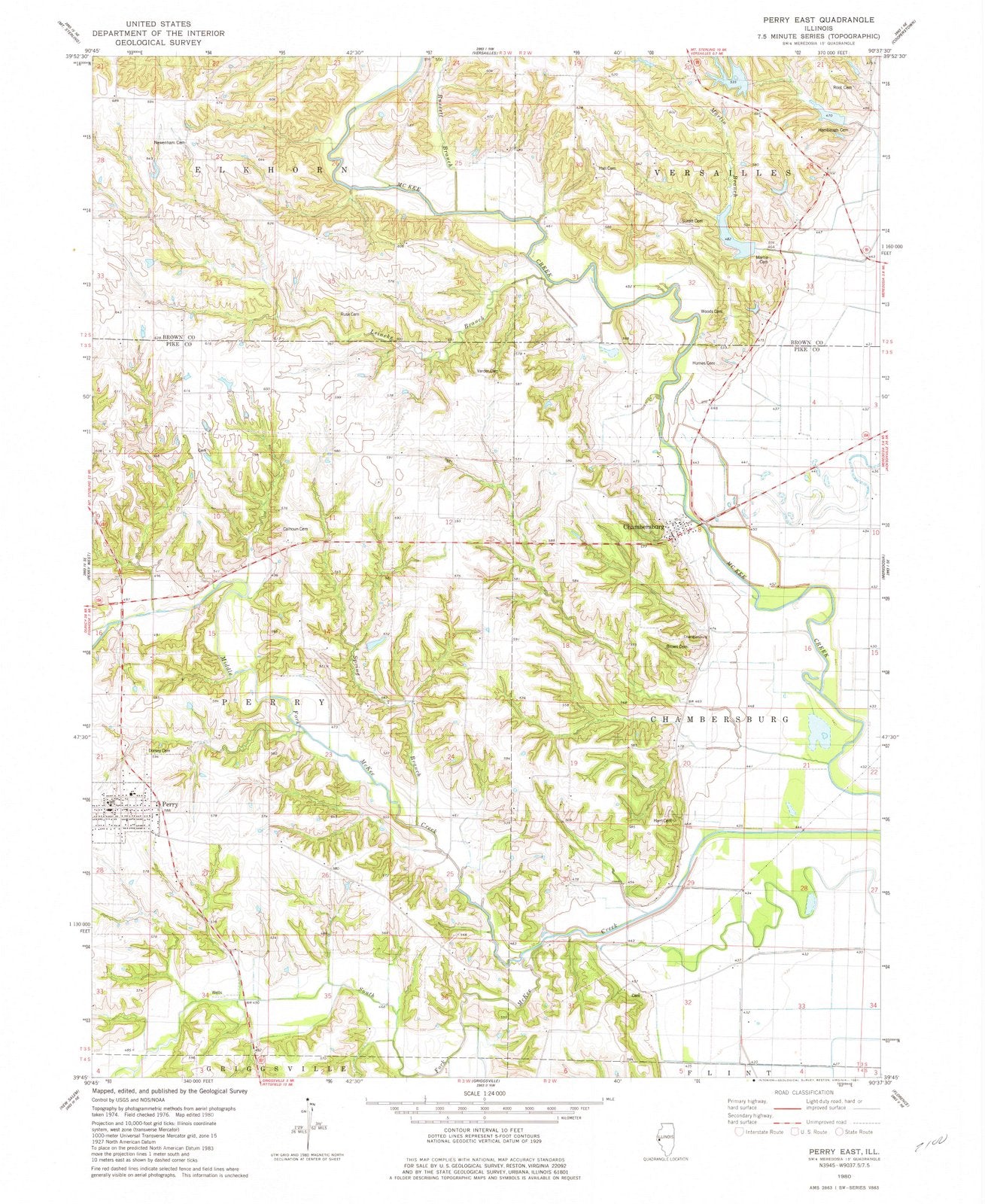 1980 Perry East, IL - Illinois - USGS Topographic Map