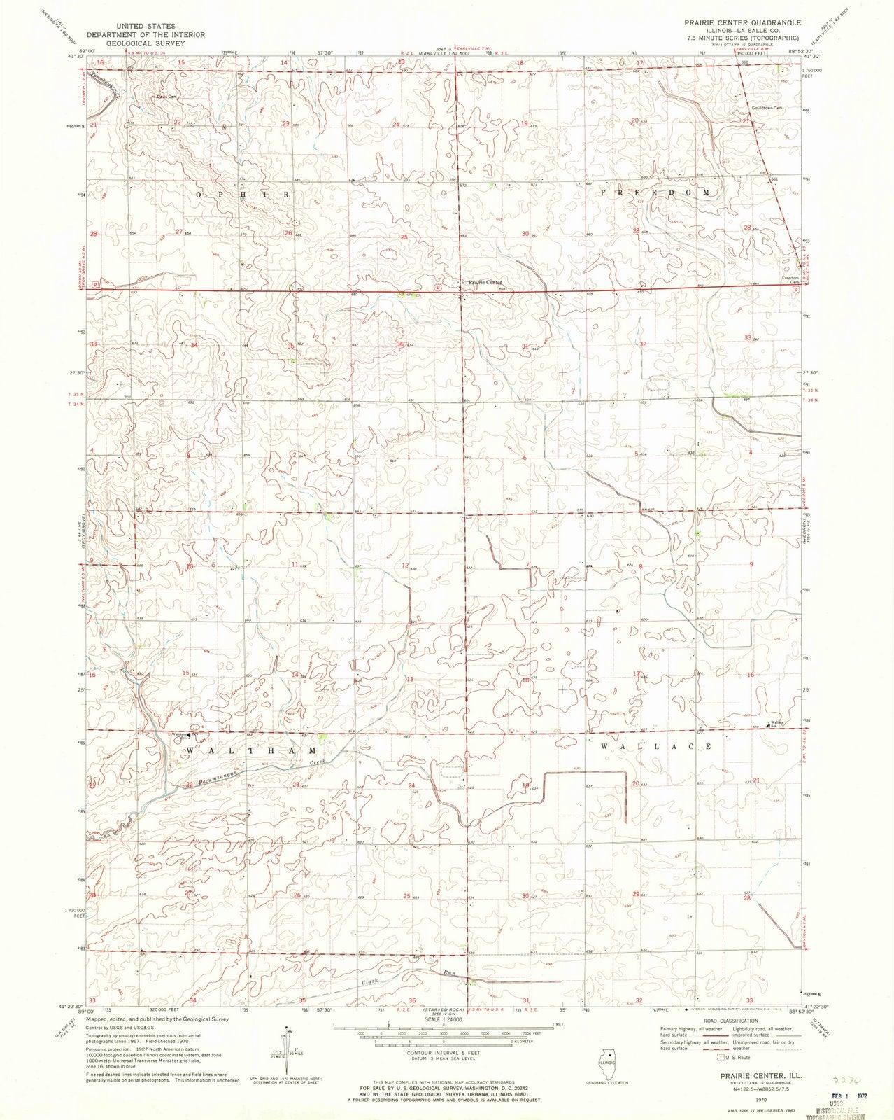 1970 Prairie Center, IL - Illinois - USGS Topographic Map