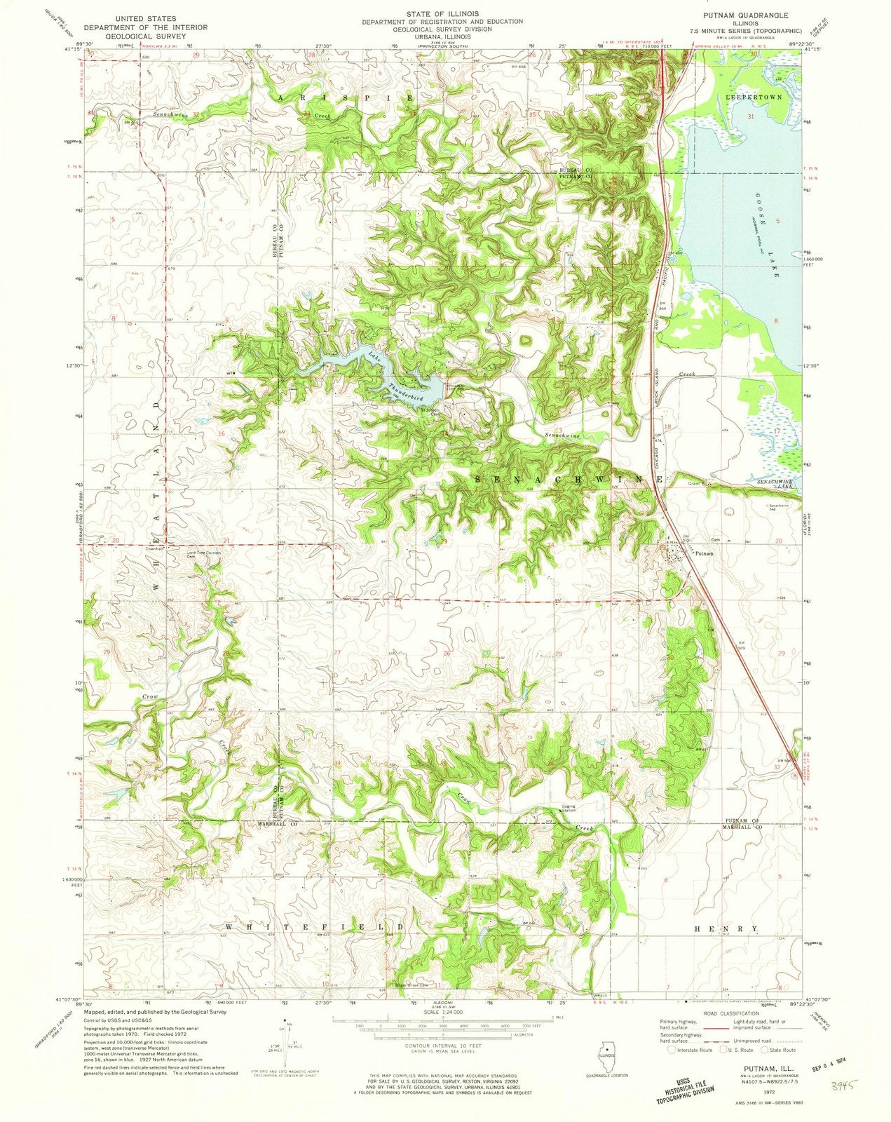1972 Putnam, IL - Illinois - USGS Topographic Map