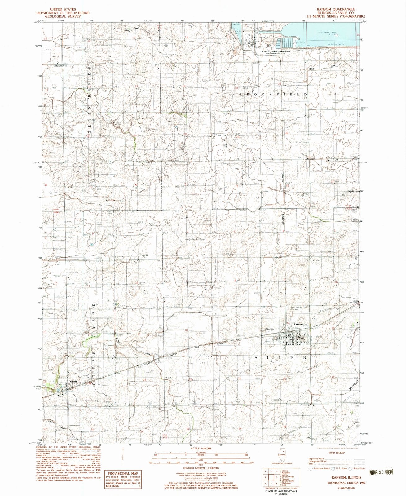 1983 Ransom, IL - Illinois - USGS Topographic Map