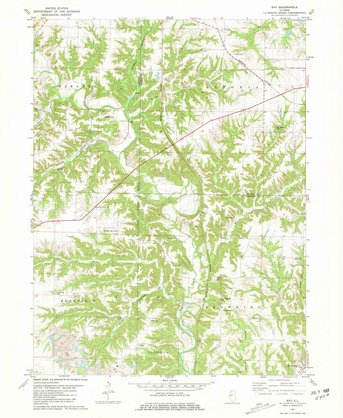 1981 Ray, IL - Illinois - USGS Topographic Map
