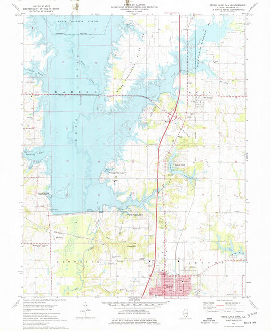 1975 Rend Lakeam, IL - Illinois - USGS Topographic Map