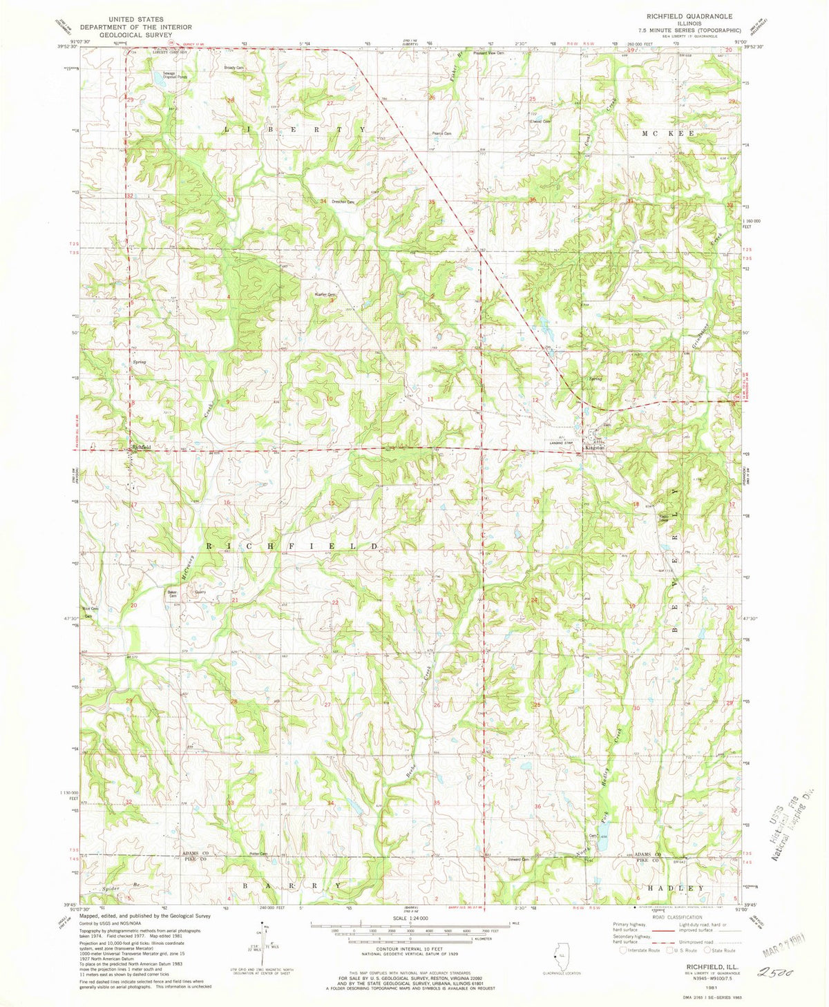 1981 Richfield, IL - Illinois - USGS Topographic Map