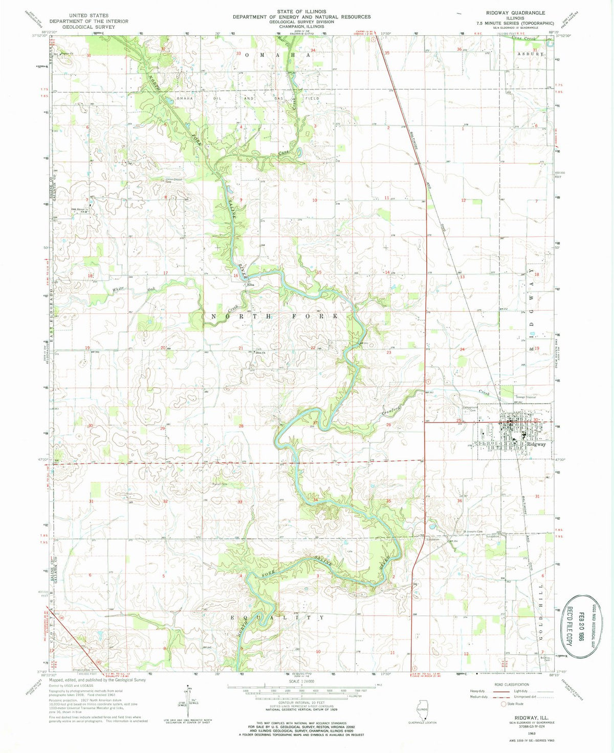 1963 Ridgway, IL - Illinois - USGS Topographic Map