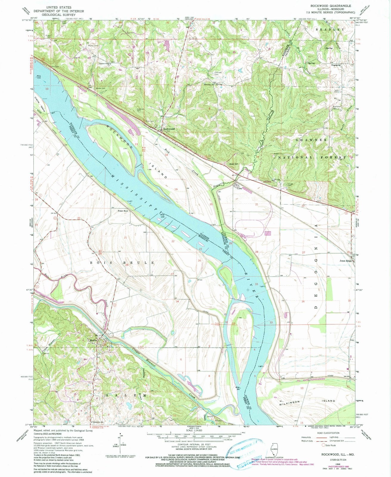 1968 Rockwood, IL - Illinois - USGS Topographic Map