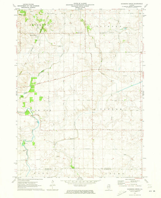 1971 Shabbona Grove, IL - Illinois - USGS Topographic Map